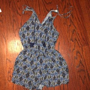 hollister blue romper